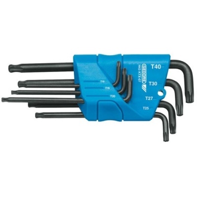 Gedore H 43 KTX-07 Torx stiftsleutelset in houder, 7 delig, T10-T40