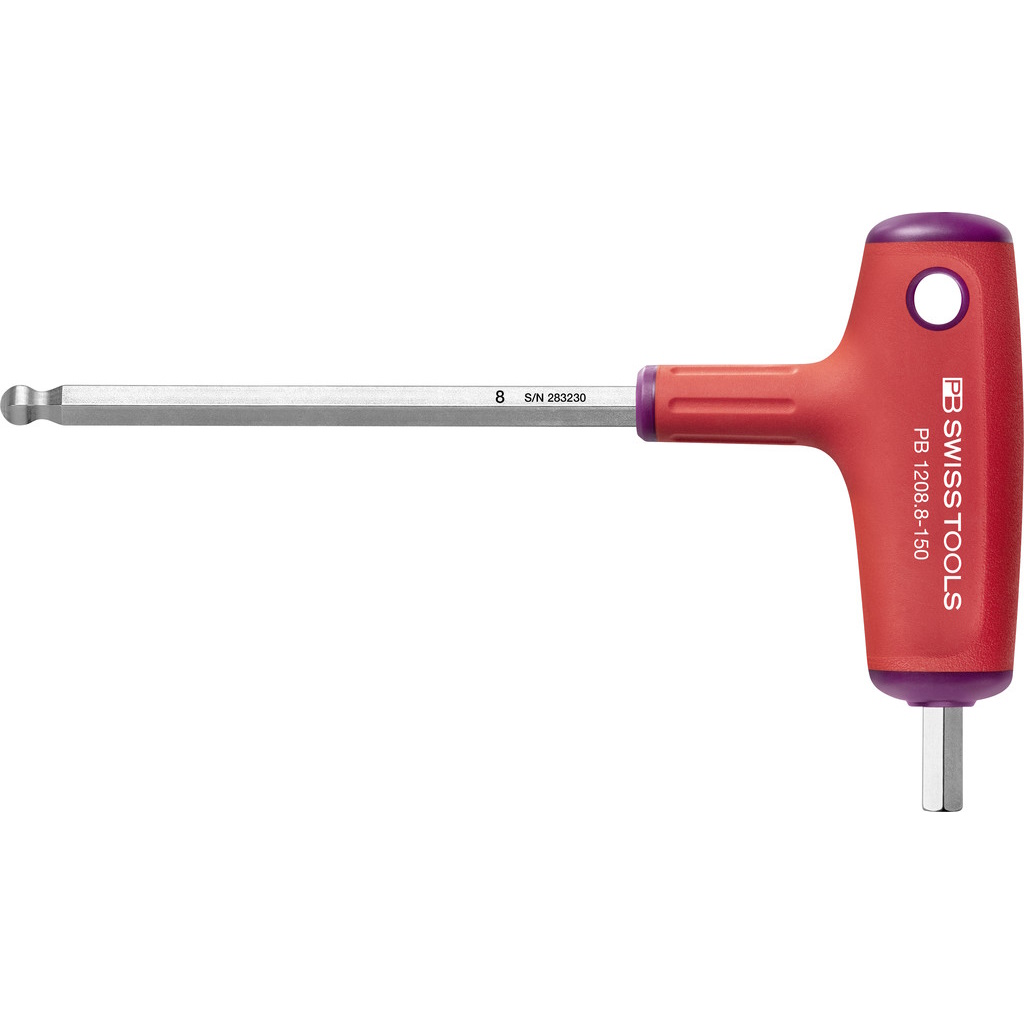 PB Swiss Tools 1208.8-150 Schroevendraaier met T-greep, Inbus met kogelkop, 8 mm