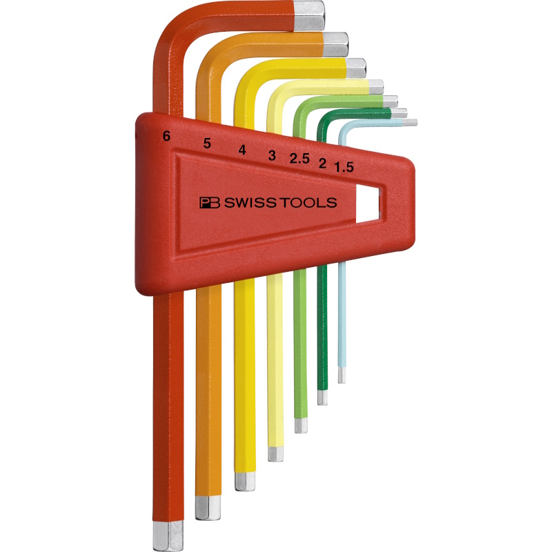 PB Swiss Tools 210.H-6 RB Rainbow Winkelschlsselsatz in Halter, Inbus 1,5 bis 6 mm