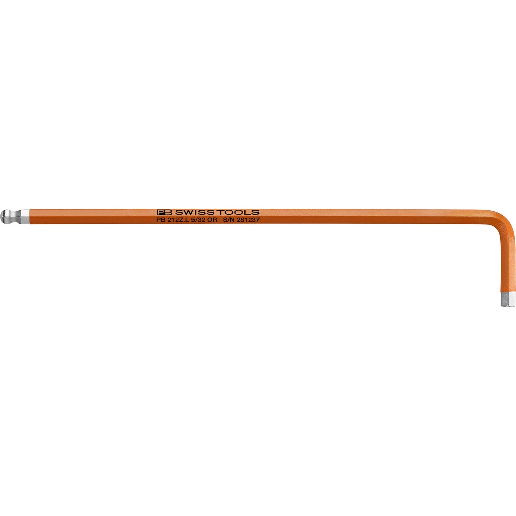 PB Swiss Tools 212Z.L 5/32 OR Inbussleutel lang met kogelkop, 5/32", oranje