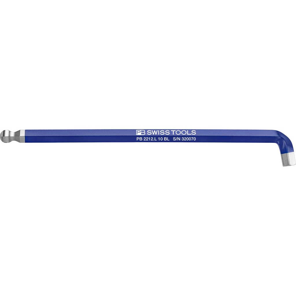 PB Swiss Tools 2212.L 10 BL Hex key long with ball-end, short tip, 10 mm, blue