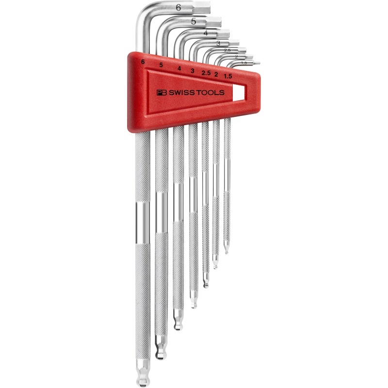 PB Swiss Tools 3212.LH-6 Ball point hex key set, knurled, 1,5 - 6 mm