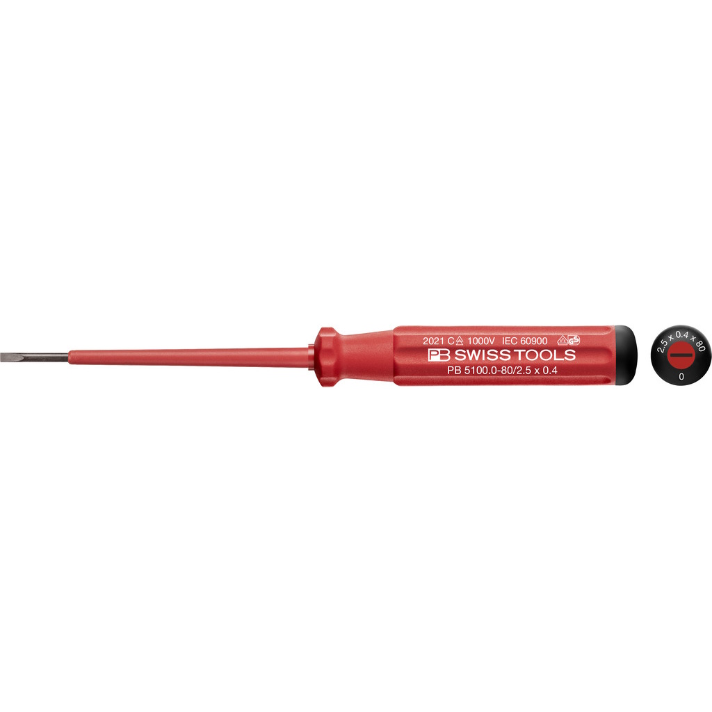 PB Swiss Tools 5100.0-80 Classic VDE schroevendraaier zaagsnede maat 0