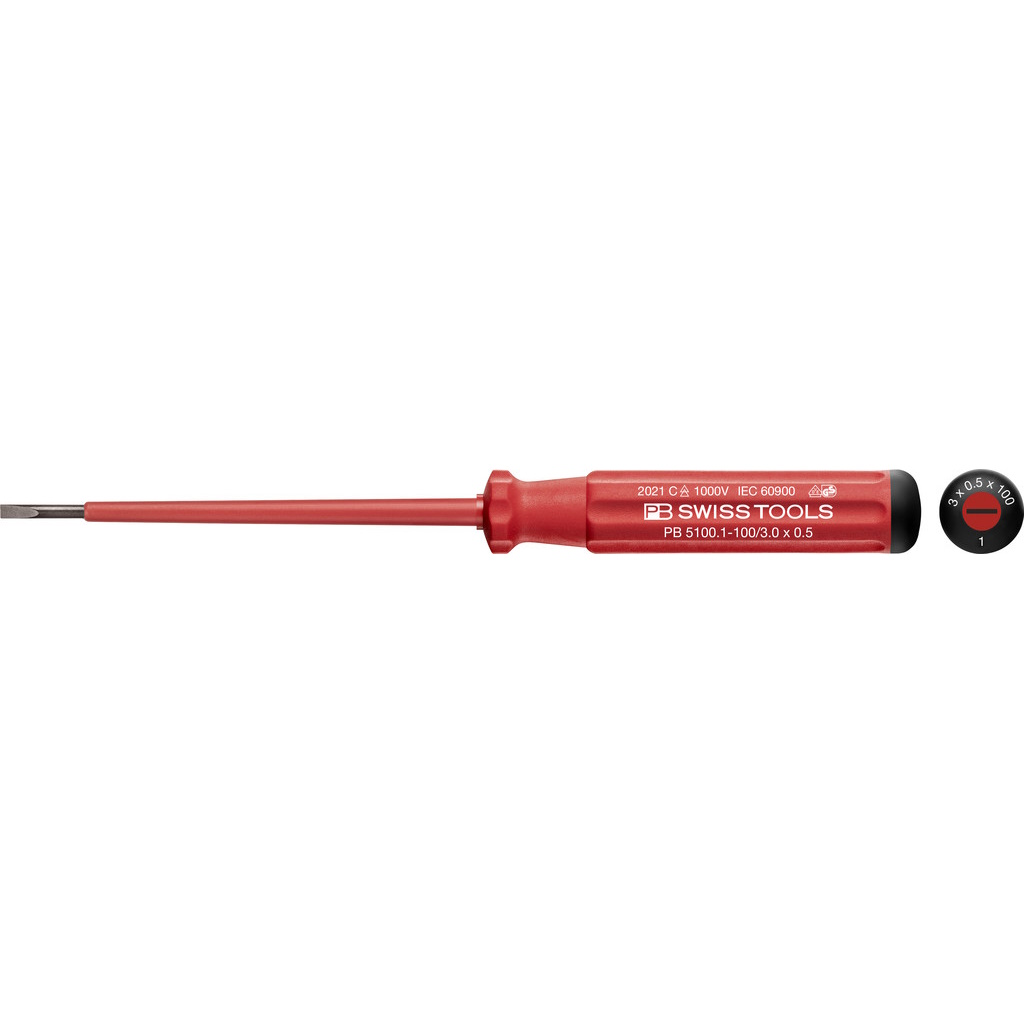 PB Swiss Tools 5100.1-100 Classic VDE schroevendraaier zaagsnede maat 1