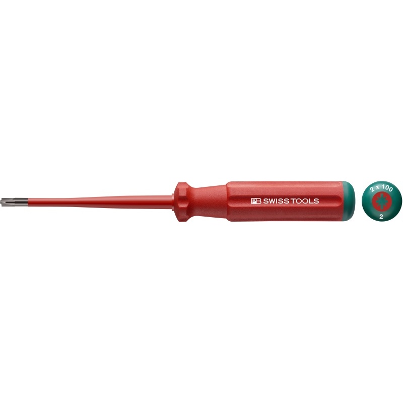 PB Swiss Tools 5180.SL 2-100 Classic VDE Slim schroevendraaier, PlusMinus (zaagsnede/PZ), maat #2