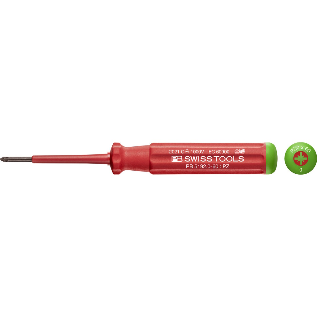 PB Swiss Tools 5192.0-60 Classic VDE screwdriver Pozidriv size PZ0