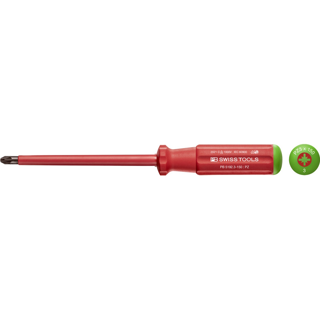 PB Swiss Tools 5192.3-150 Classic VDE screwdriver Pozidriv size PZ3