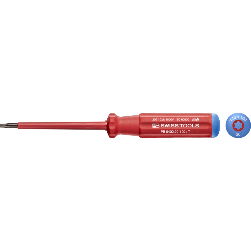 PB Swiss Tools 5400.20-100 Classic VDE Schraubendreher Torx gre T20