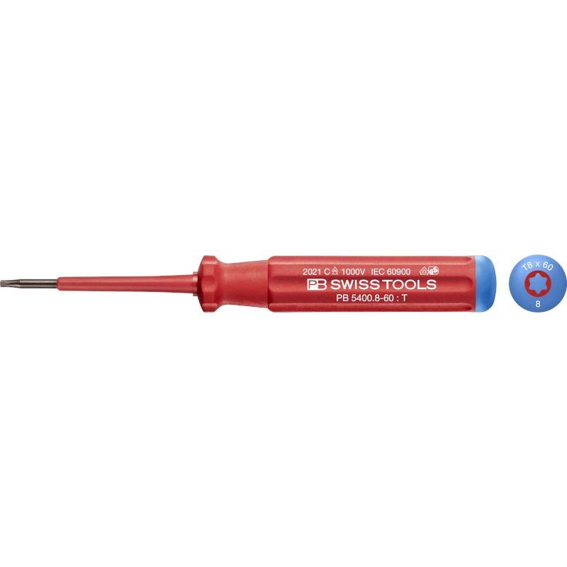 PB Swiss Tools 5400.8-60 Classic VDE Schraubendreher Torx gre T8