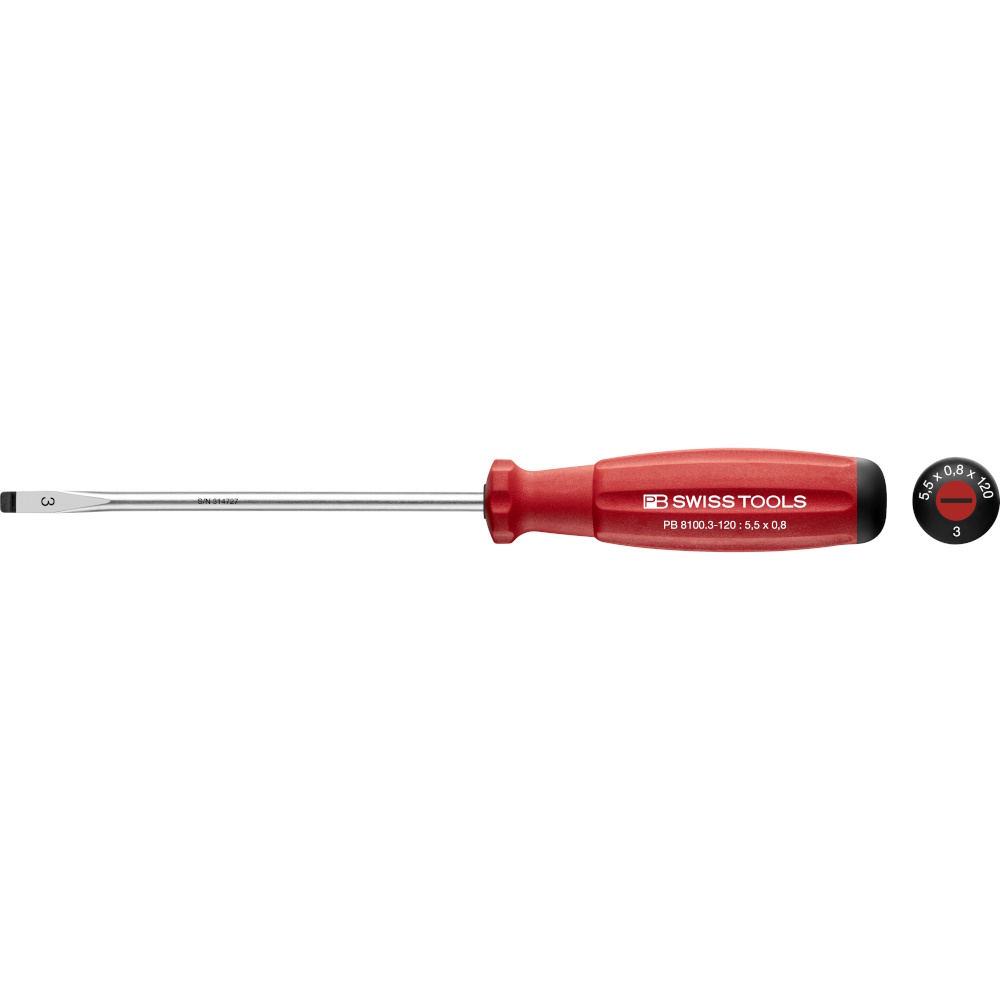 PB Swiss Tools 8100.3-120 SwissGrip Schlitzschraubendreher gre 3