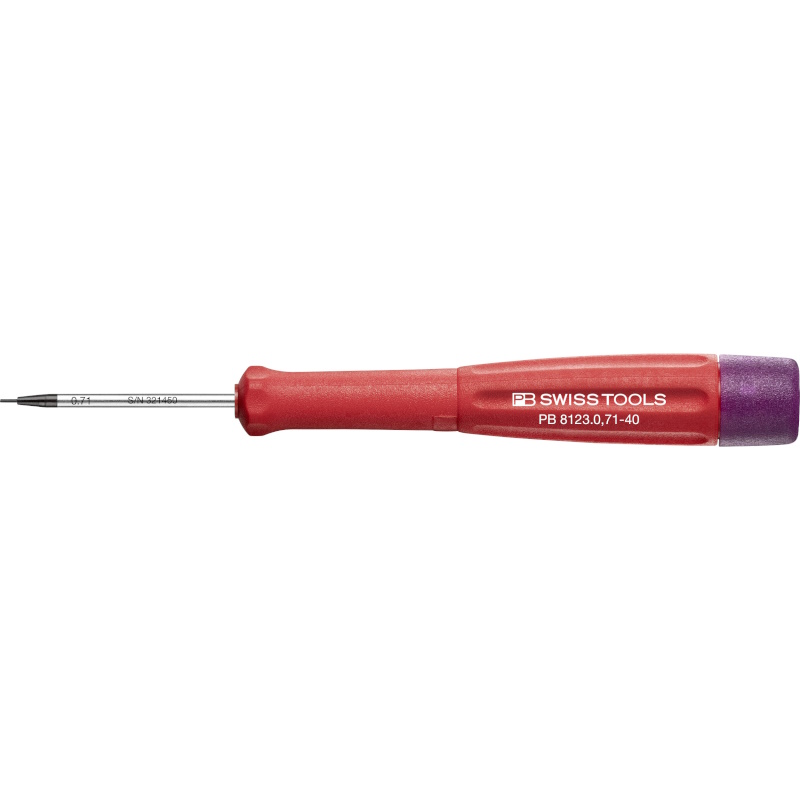 PB Swiss Tools 8123.0,71-40 Elektronik-Schraubendreher, Inbus, 0,71 mm