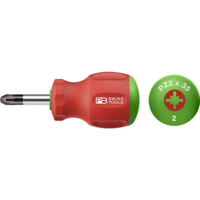 PB Swiss Tools 8194.2-35 Stubby Pozidriv screwdriver, size PZ2