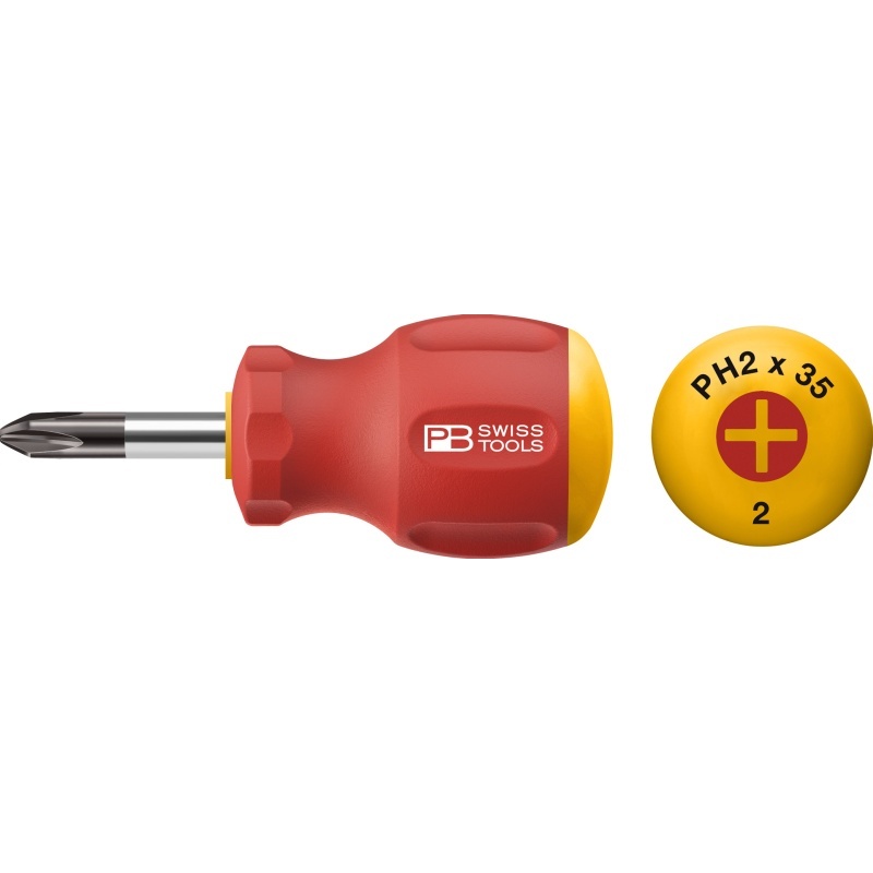 PB Swiss Tools 8195.3-40 SwissGrip stubby screwdriver, Phillips size 3