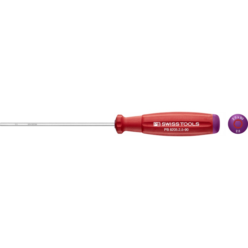 PB Swiss Tools 8205.2,5-90 SwissGrip schroevendraaier Inbus 2,5 mm