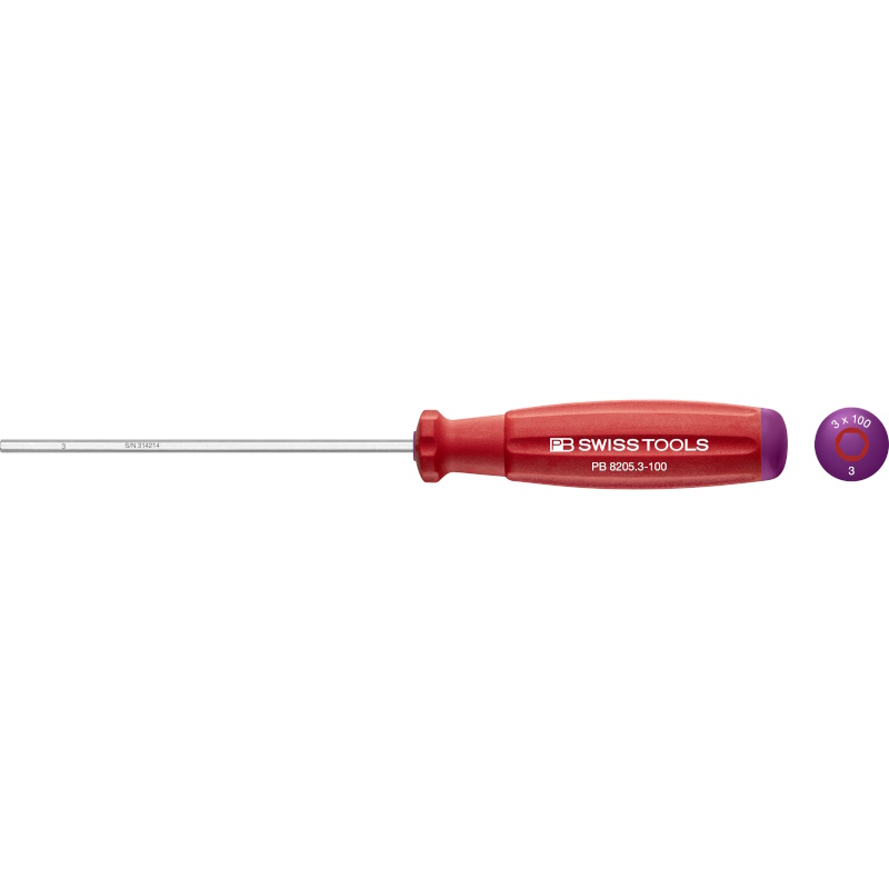 PB Swiss Tools 8205.3-100 SwissGrip schroevendraaier Inbus 3 mm