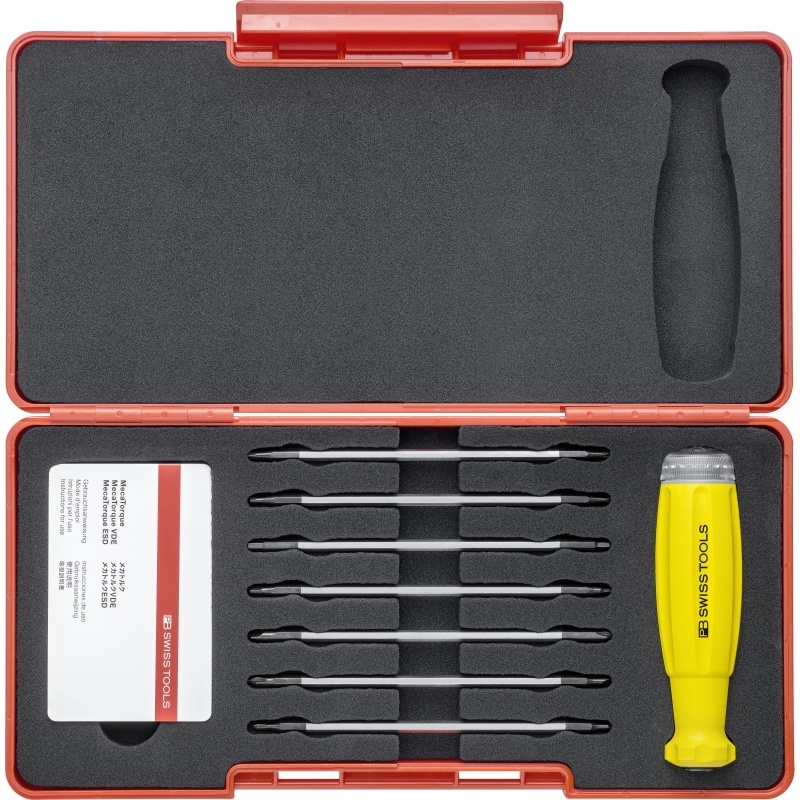 PB Swiss Tools 8316.Set A1 ESD MecaTorque ESD torque handle set, 10 - 50 cNm