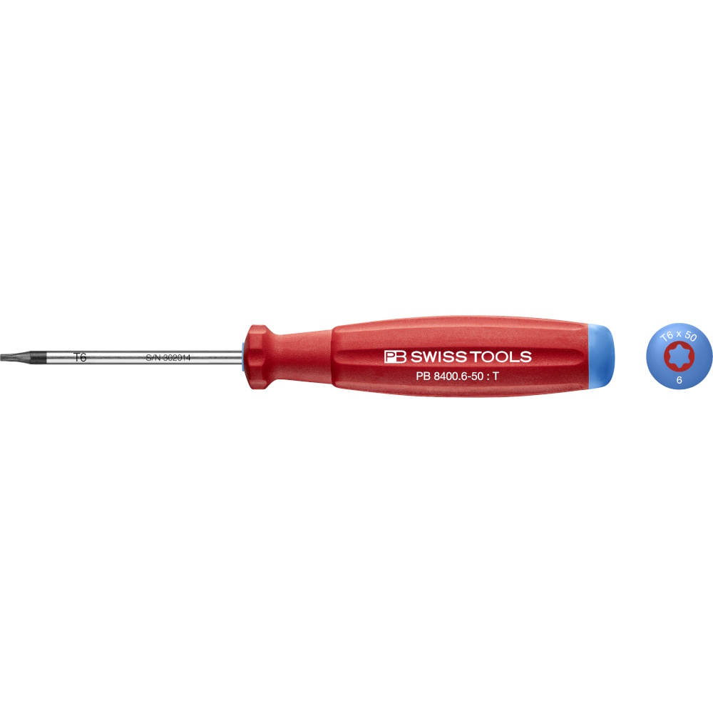 PB Swiss Tools 8400.6-50 SwissGrip Schraubendreher Torx gre T6