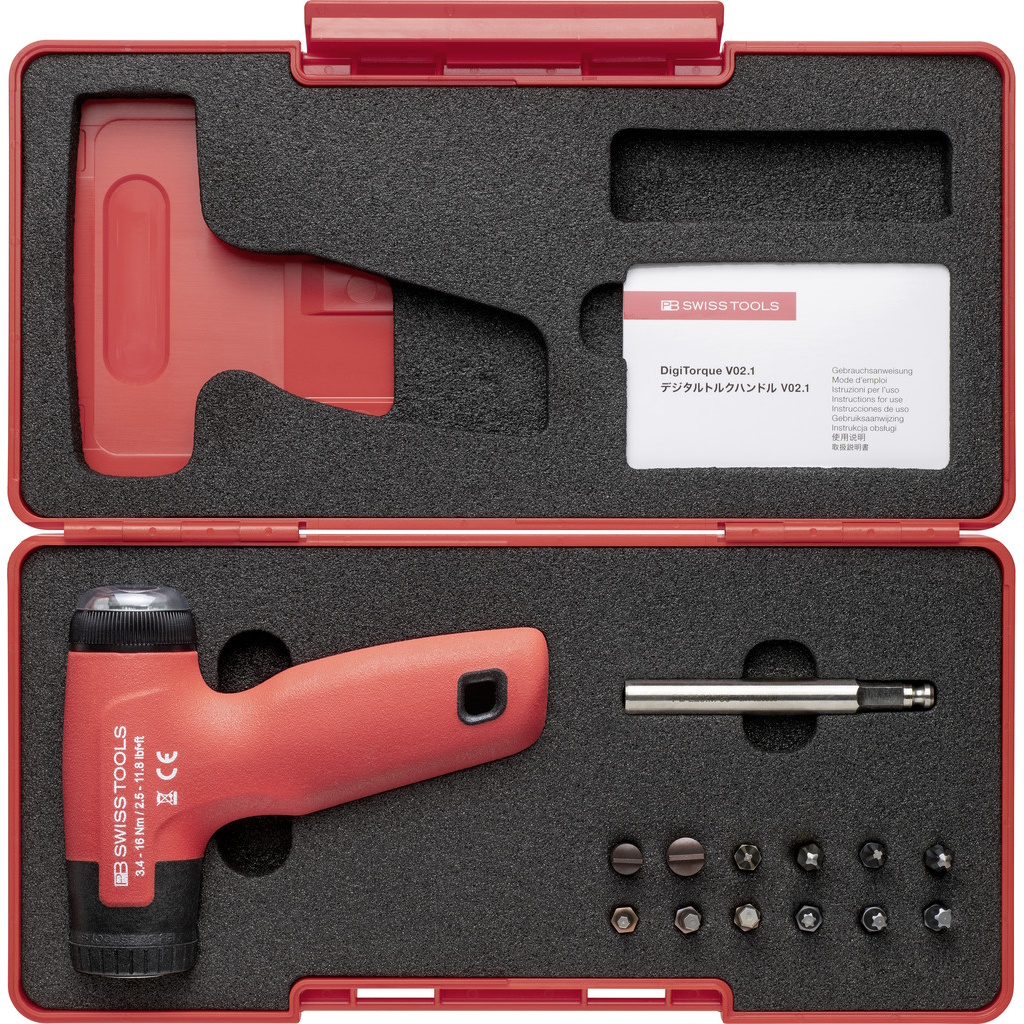 PB Swiss Tools 9325.Set B1 CBB DigiTorque V02, torque screwdriver set, 3,4-16,0 Nm